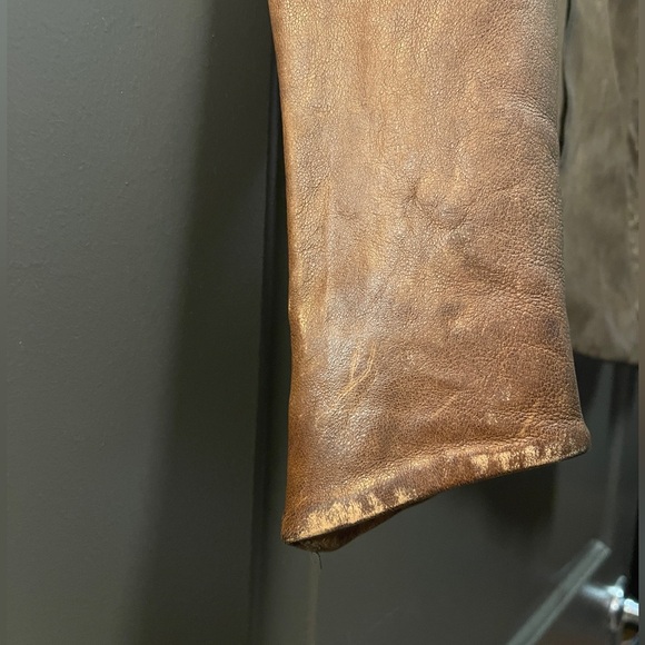 Helmut Lang Brown Distresses Leather Jacket - Picture 4 of 5